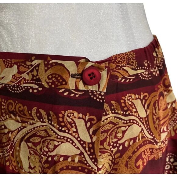 Vintage Sarah Chapman Rare Batik Print 100% Silk Wrap Skirt Luxury Women’s US 6 - Picture 6 of 9